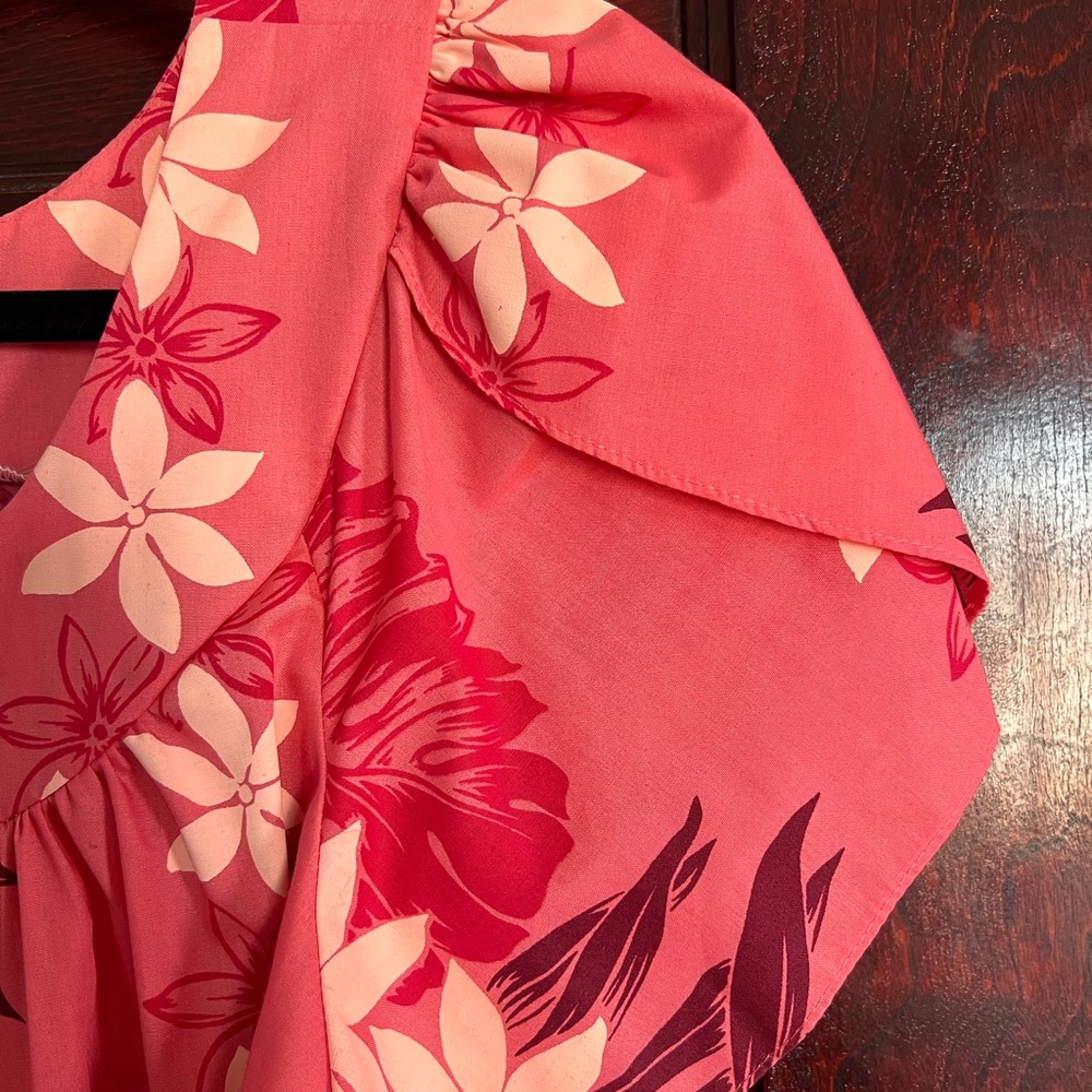 Vintage Hilo Hattie Hawaiian Dress Pink Floral Tropical Maxi size Large - Picture 7 of 11